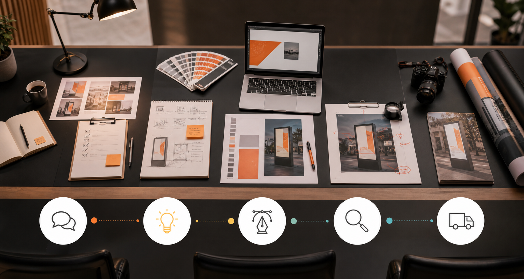 Advertising production process table